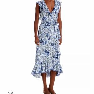 Poupette St. Barth Aude Floral Print Midi Dress